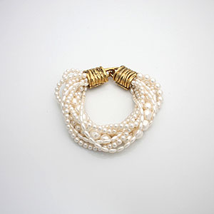 (주문폭주)10 Strand champagne color pearl bracelet -회원가입시2000원할인